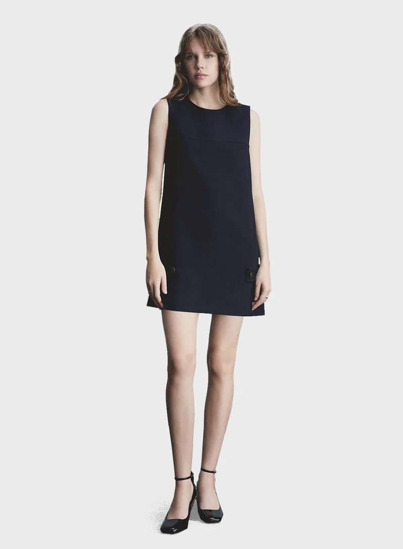 MANGO Sleeveless Pocket Dress