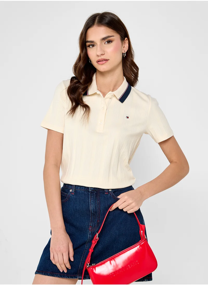 تومي هيلفيغر Logo Detail Polo T-Shirt