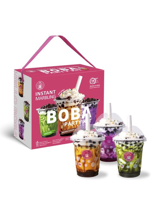 O'S Bubble Boba Tea Kit - All In One For Lovers Party Drinks Kids 6 Servings Includes Cups, Straws, Stirrer (Party Variety - Image 1
