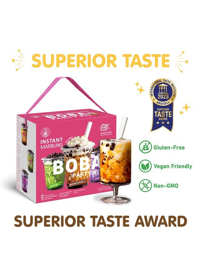 O'S Bubble Boba Tea Kit - All In One For Lovers Party Drinks Kids 6 Servings Includes Cups, Straws, Stirrer (Party Variety - Image 3