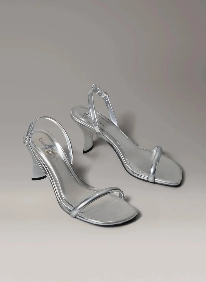 CALVIN KLEIN Leather Kitten Heel Sandals
