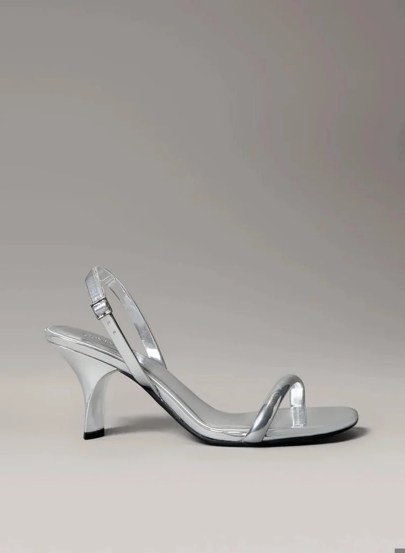 CALVIN KLEIN Leather Kitten Heel Sandals