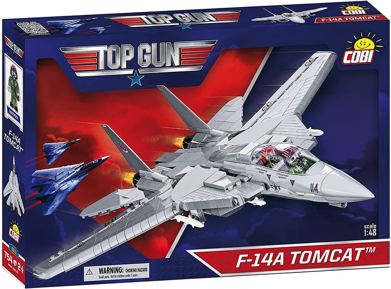 COBI Top Gun F14A Tomcat Fighter Plane  148 Scale 754 Piece Building Set with Maverick and Goose Figures - Image 3