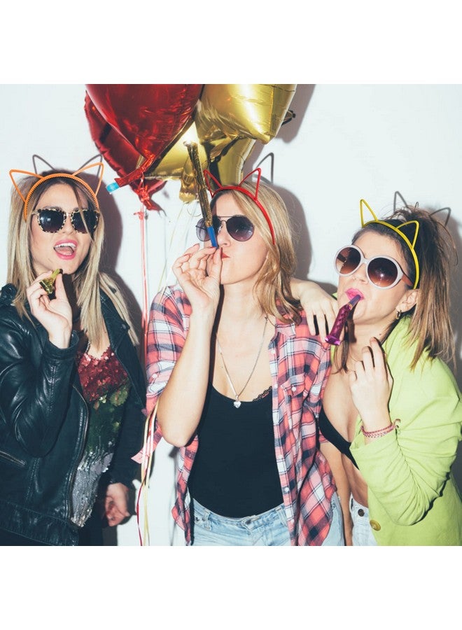 Candygirl Cat Ear Headbands, 10pcs Mix Colors Plastic Headbands for Girls Women, Hair Accessories for Daily Wearing and Party Favors - Image 3