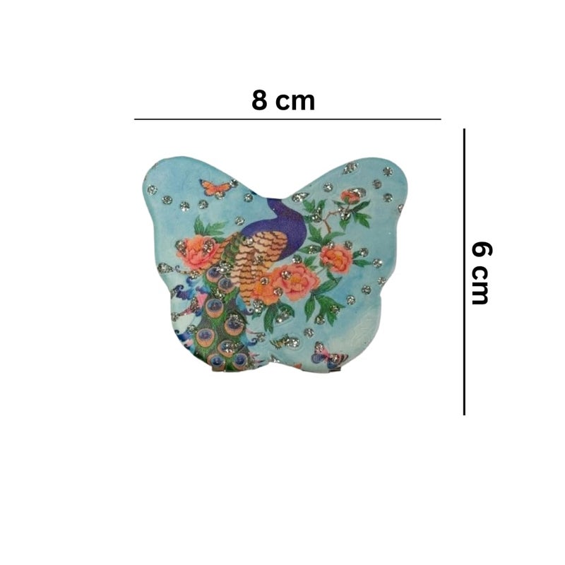 Compact Mirror Butterfly Shape with Studs for Makeup Bags and Travel  - Image 3