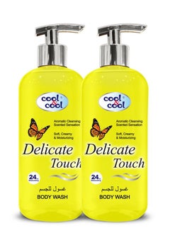 Cool & Cool Cool & Cool Body Wash Delicate Touch With Hand Pump 500ML (Pack of 2) - Refreshing,Vitamin- E,24-Hour Moisturizing, Invigorating Scent, Suitable for All Skin Types 1Liter  - Image 1