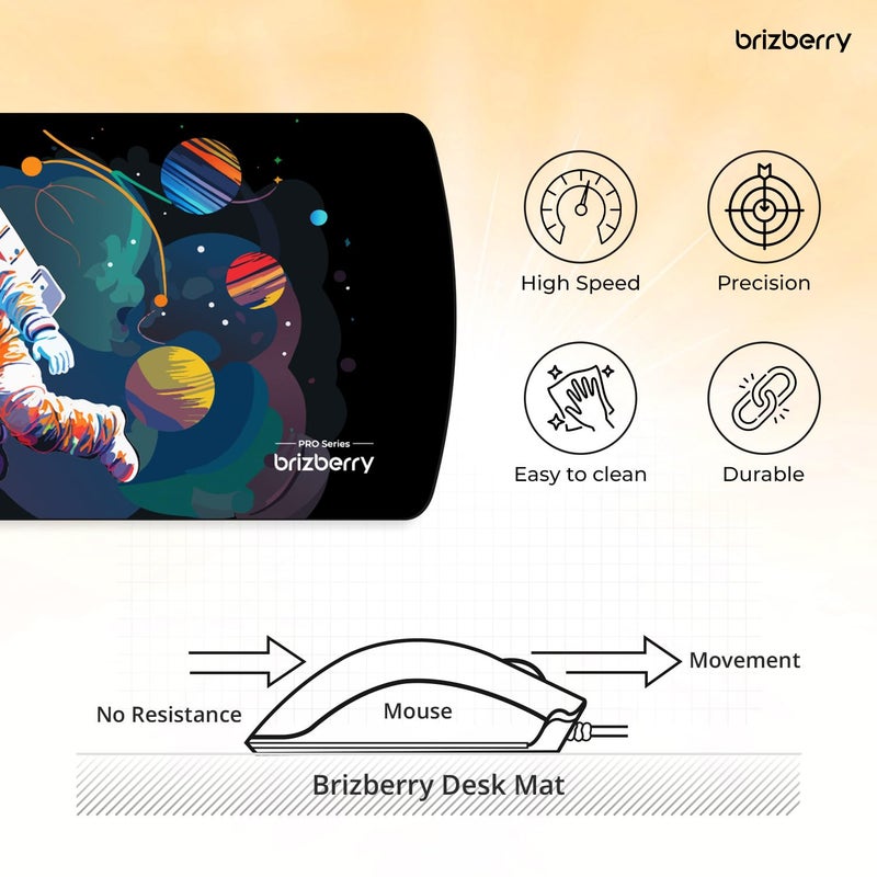 ARTBRIZ ® Brizberry Extended Mouse Pad, Desk Mat, 740mm x 310mm x 3mm Large Printed Premium Anti Skid Rubber Base for Desktop Laptop Keyboard (DM Design 5) - Image 5