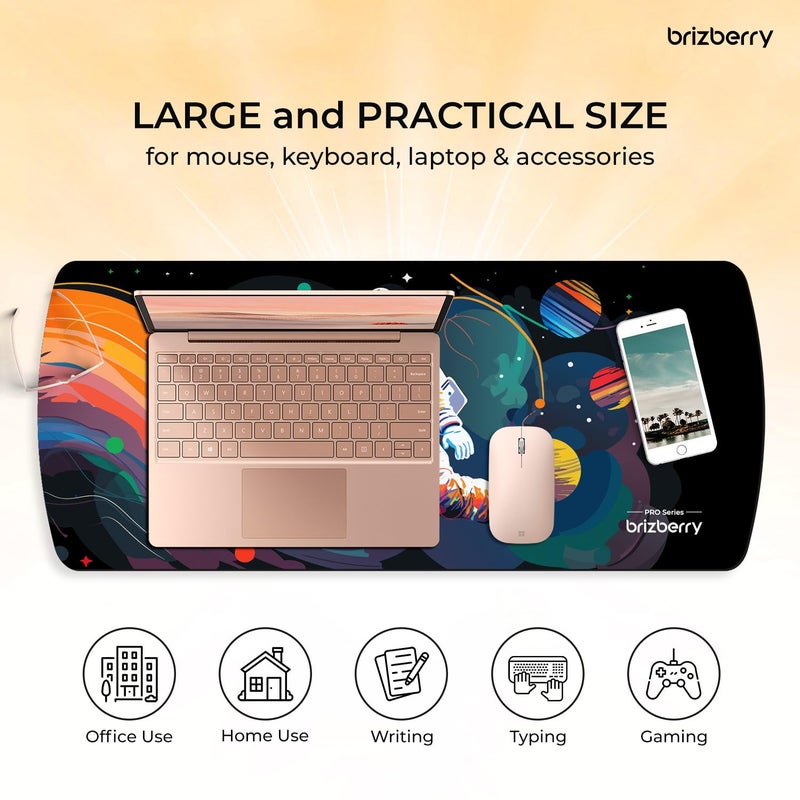 ARTBRIZ ® Brizberry Extended Mouse Pad, Desk Mat, 740mm x 310mm x 3mm Large Printed Premium Anti Skid Rubber Base for Desktop Laptop Keyboard (DM Design 5) - Image 4