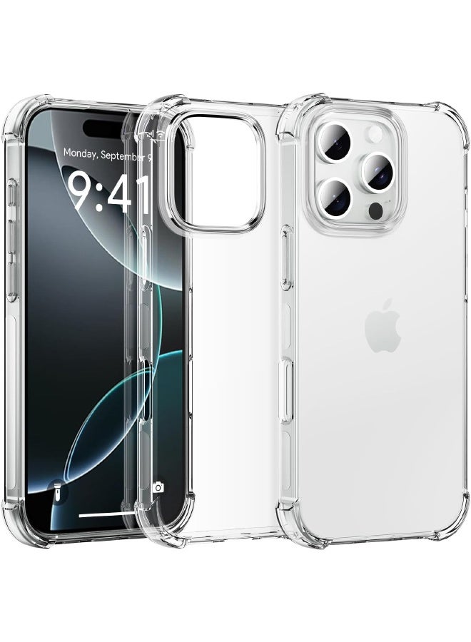 إيدويي جراب iPhone 16 Pro Max شفاف للغاية مقاوم للصدمات بأربع زوايا مع وسائد هوائية غطاء خلفي رفيع مرن من TPU والسيليكون المضاد للانزلاق 6.9 بوصة للاستخدام اليومي - Image 1
