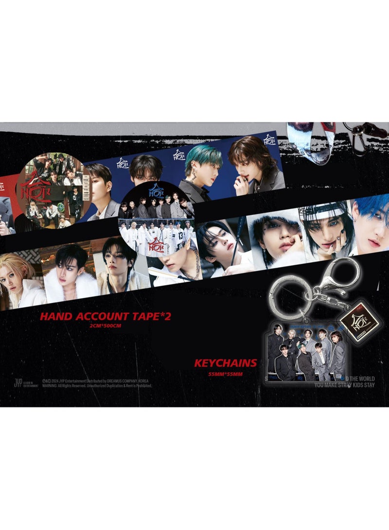 EHOME Stray Kids Album HOP Gift Box With Lomo Cards, Acrylic Stand, Hand Account Tape, Keychain, Lanyard, Stickers, Photo Card - Image 4