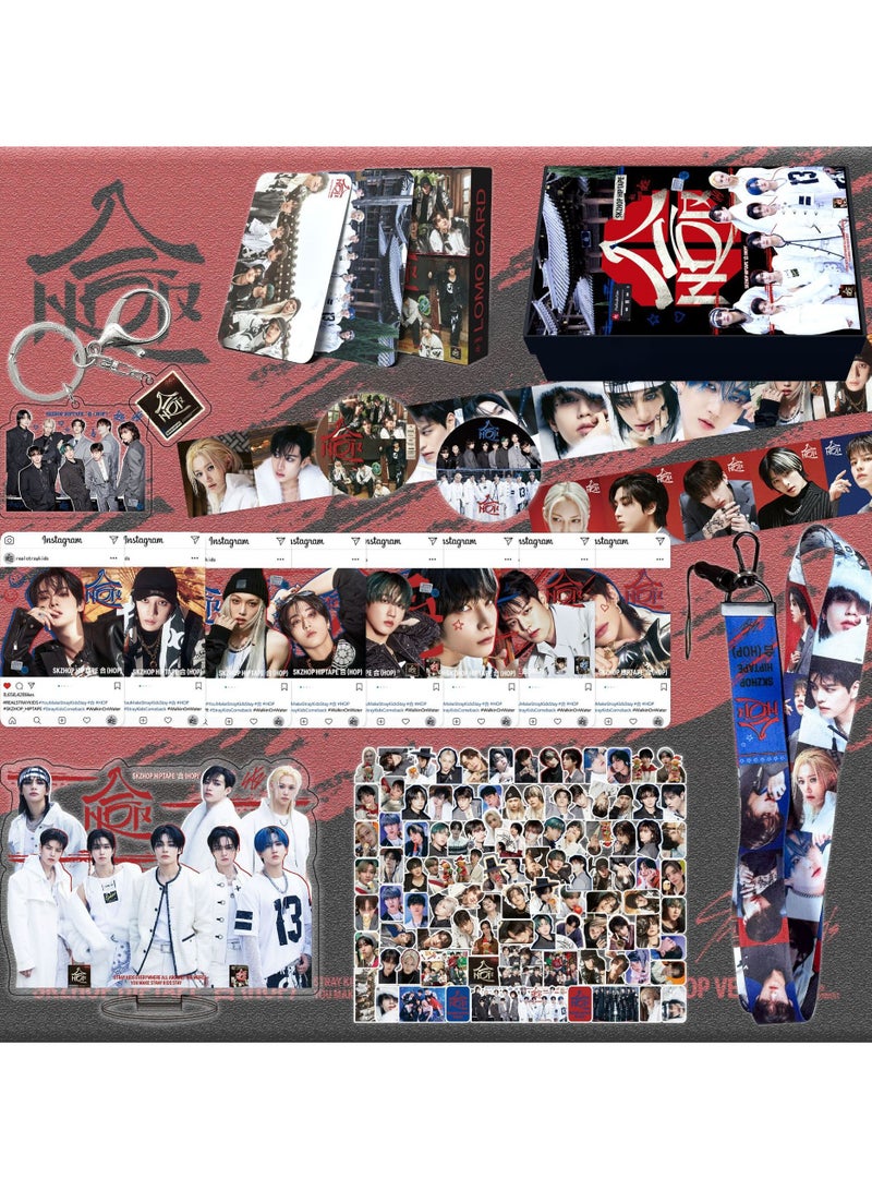 EHOME Stray Kids Album HOP Gift Box With Lomo Cards, Acrylic Stand, Hand Account Tape, Keychain, Lanyard, Stickers, Photo Card - Image 5