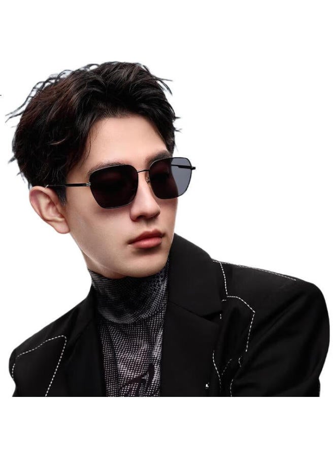 HLA Polarized Sunglasses, Square Frame Glasses For Men, Driving Sun Protection Sunglasses, Gift For Men, Silver 201 - Image 3