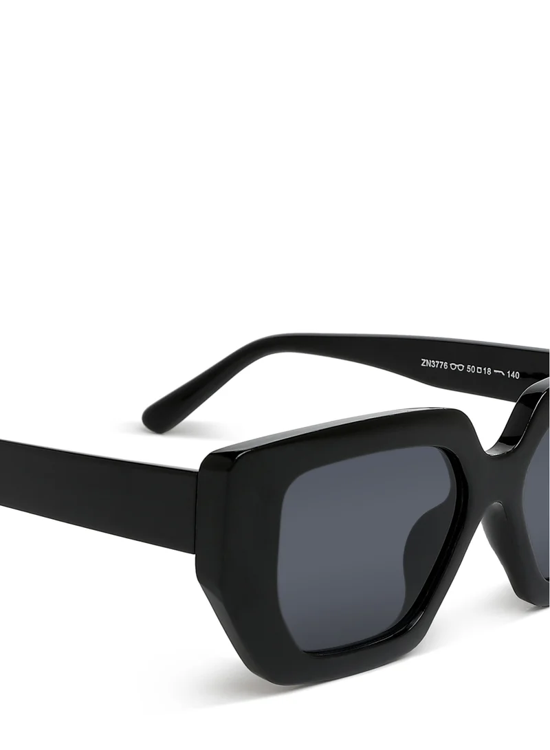 London Rag Oversized Cat Eye Square Sunglasses in Black