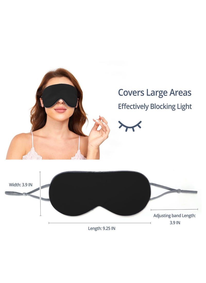 SYOSI - Sleeping Mask 2 Pack, Warm, Cool Double-Sided Use of Sleep Mask, Super Soft Blindfold with Adjustable Strap, Block out Light, Comfort Sleep Eye Mask for Travel Meditation Nap (Black) - Image 1