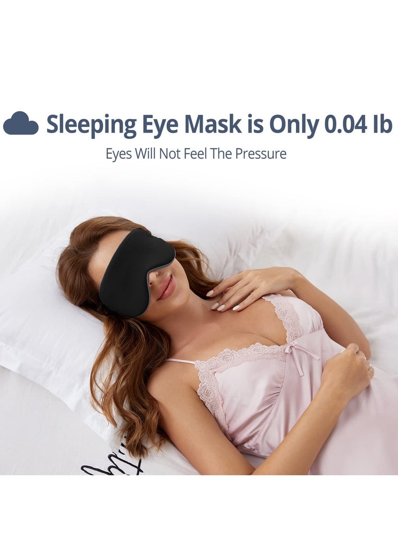 SYOSI - Sleeping Mask 2 Pack, Warm, Cool Double-Sided Use of Sleep Mask, Super Soft Blindfold with Adjustable Strap, Block out Light, Comfort Sleep Eye Mask for Travel Meditation Nap (Black) - Image 1