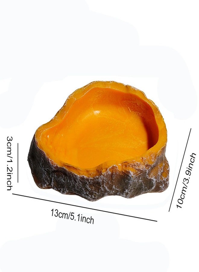 disclean 2 Pack Realistic Resin Reptile Food and Water Bowls Natural Simulation Tree Stump Feeding Dishes for Lizards Snakes Tortoises Geckos Decorative Terrarium Landscaping Accessories for Reptile Habitat - Image 2