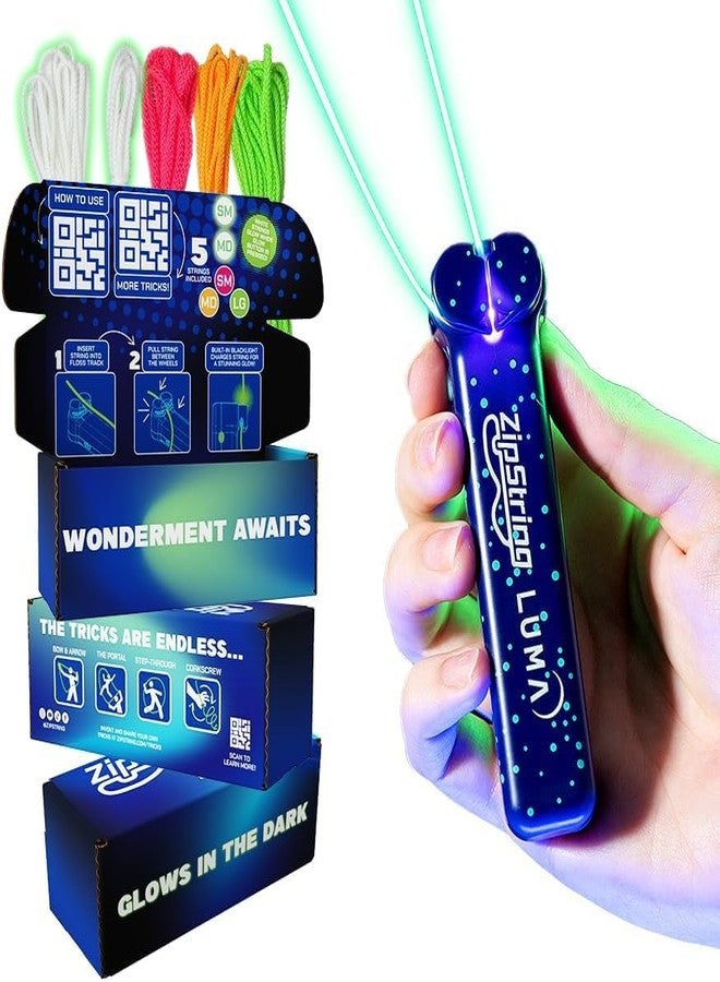 ZipString Luma - The Patented Glow-in-The-Dark Toy That Flies a Loop of String, Creates Endless Shapes and Tricks Built-in LED for Glowing Fun. Perfect STEM Gift for Kids & Adults. Wonderment Awaits - Image 1