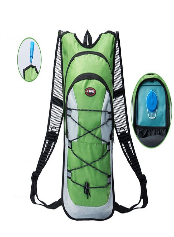 Monvecle Hydration Pack Water Rucksack Backpack Bladder Bag Cycling Bicycle Bike/Hiking Climbing Pouch + 2L Hydration Bladder Green-1 - Image 3