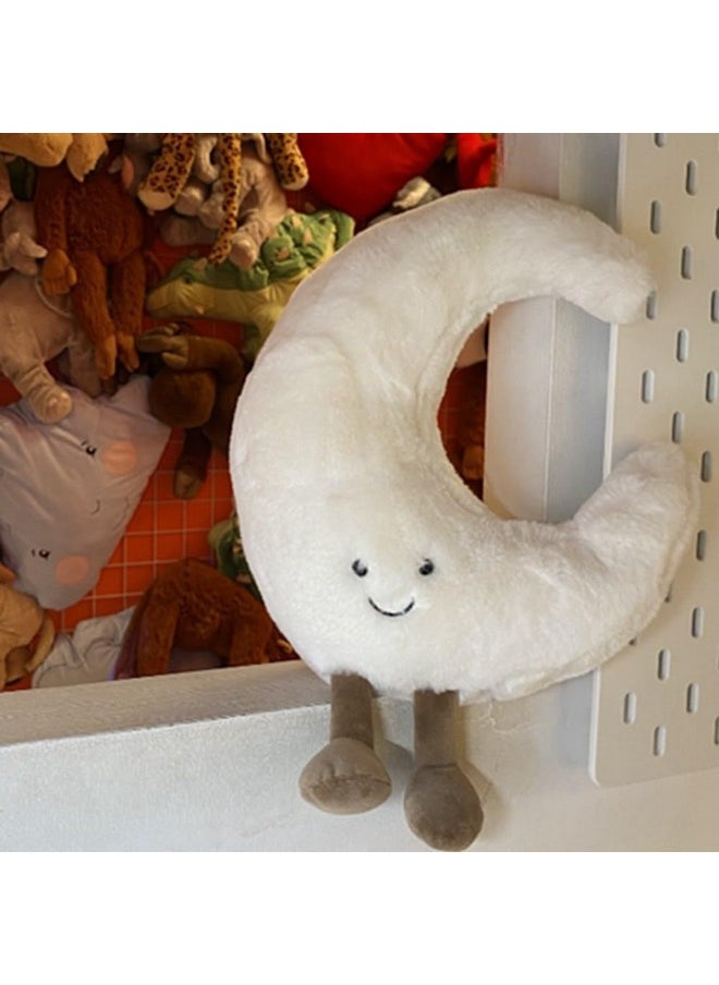 OUKEYI - Amuseable Sun Moon Plush Toy,Soft Sun Plush Stuffed Toy, Bedside Sofa Pillows, Used For Home Decoration As Birthday Gifts For Children And Girls (Moon) - Image 1