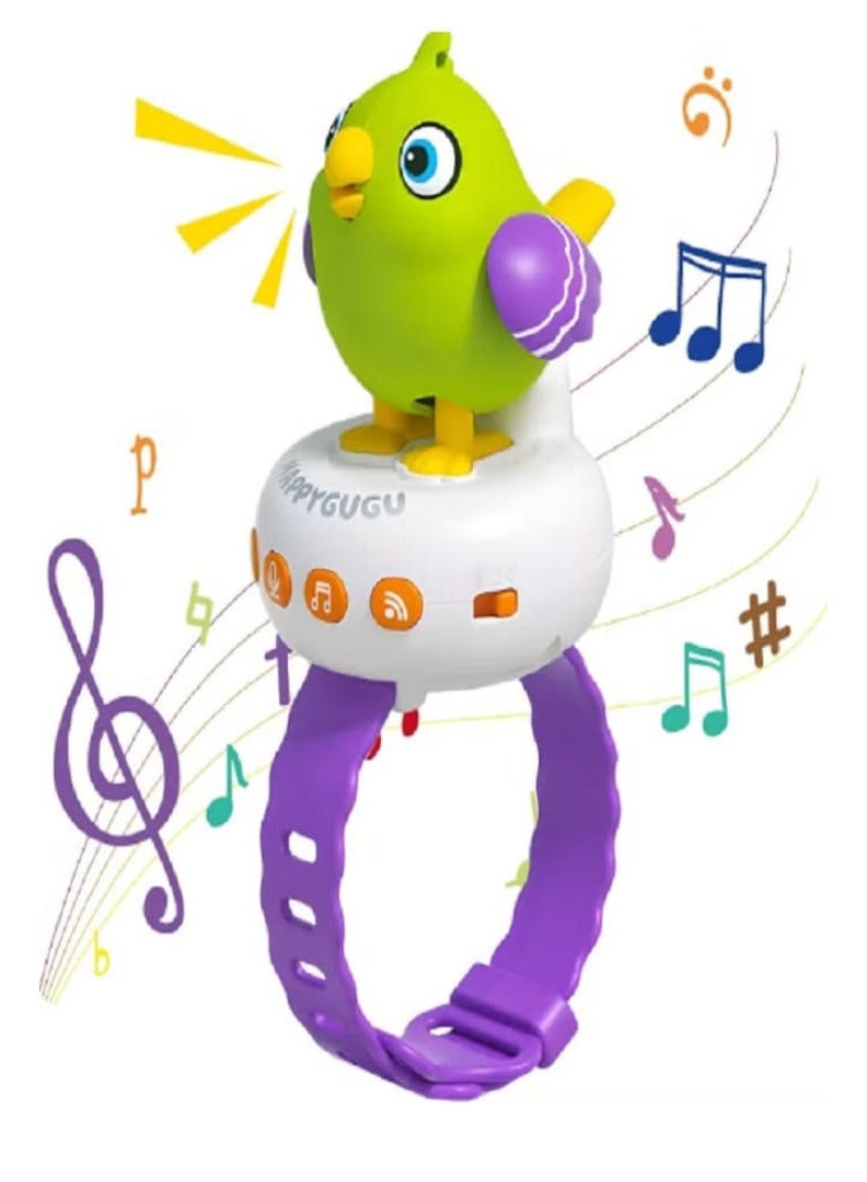 HI-REEKE Talking Musical Toy for Kids, Parrot Repeats What You Say, Interactive Bird for Kids Gift, Electronic Watch for Kids 2 Years and Above - Green  - Image 1