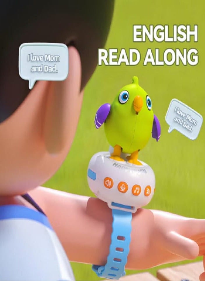 HI-REEKE Talking Musical Toy for Kids, Parrot Repeats What You Say, Interactive Bird for Kids Gift, Electronic Watch for Kids 2 Years and Above - Green  - Image 2