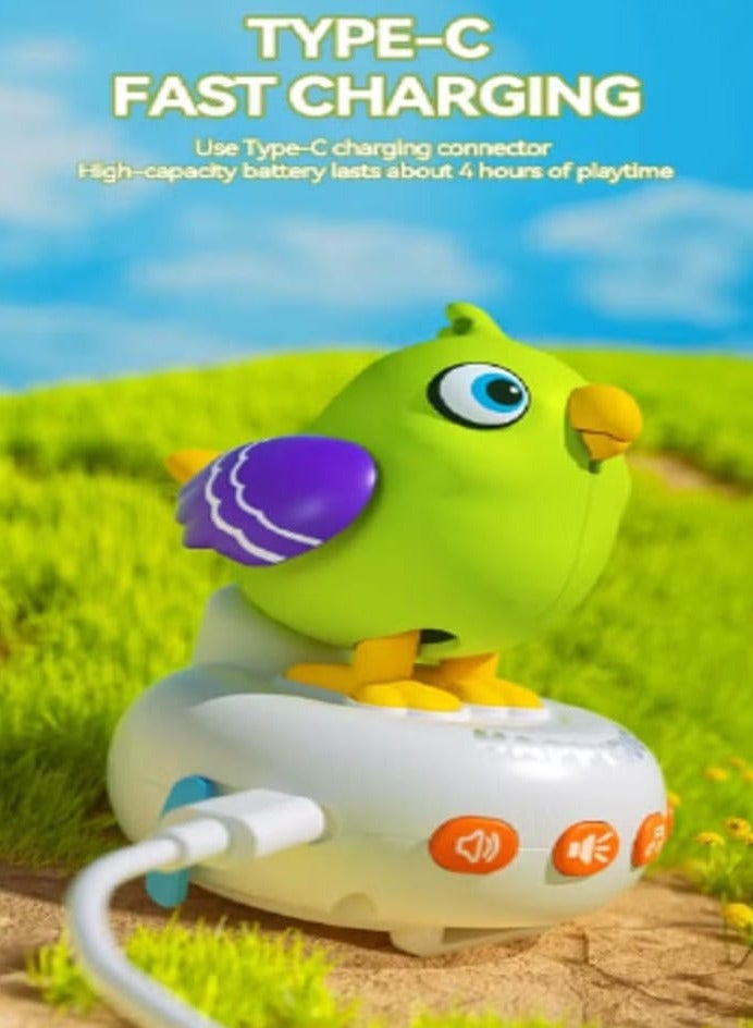 HI-REEKE Talking Musical Toy for Kids, Parrot Repeats What You Say, Interactive Bird for Kids Gift, Electronic Watch for Kids 2 Years and Above - Green  - Image 4