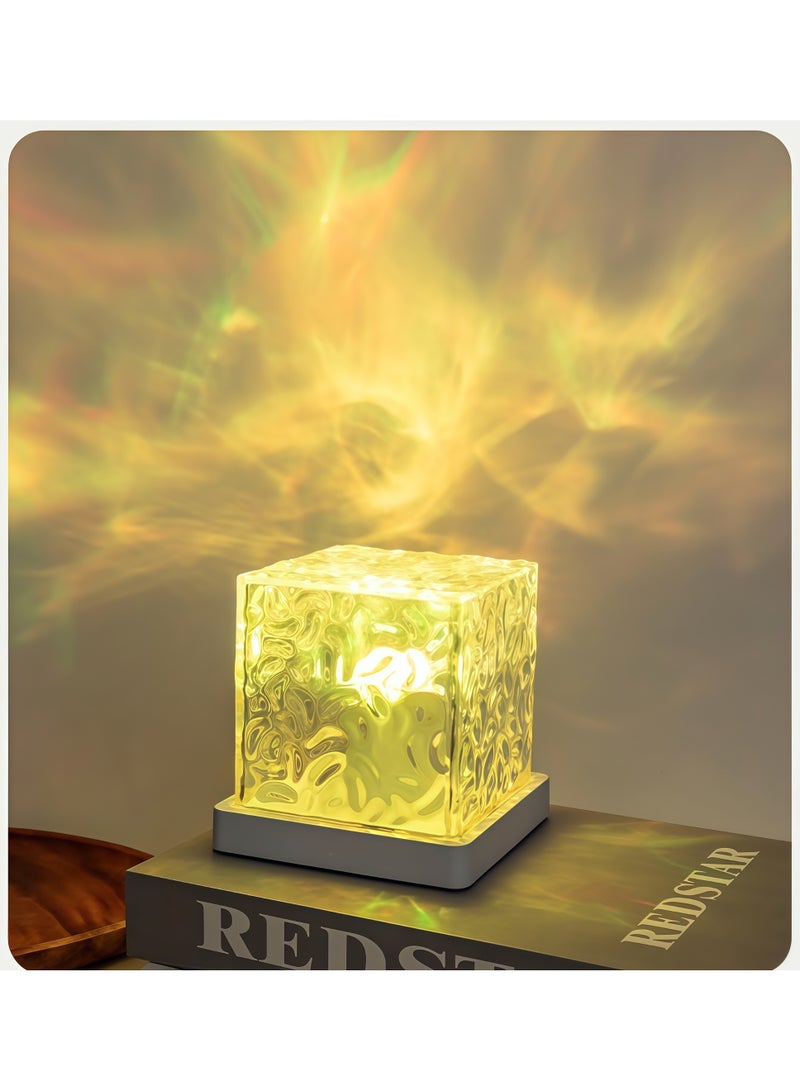 16 Colors Water Ripple Night Light Creative Bedside Flame Atmosphere Light Romantic Table Lamp Gift Starry Sky Projection Light