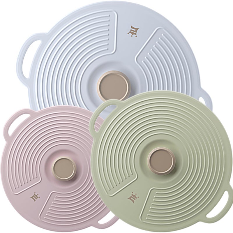 GUANCI Silicone Lids for Bowl 3 Pack Microwave Splatter Cover with 3 Sizes Reusable Heat Resistant Lids Fits Bowls Plates Pots Pans Skillets Stove Top Oven Fridge Dishwasher Safe - Image 2