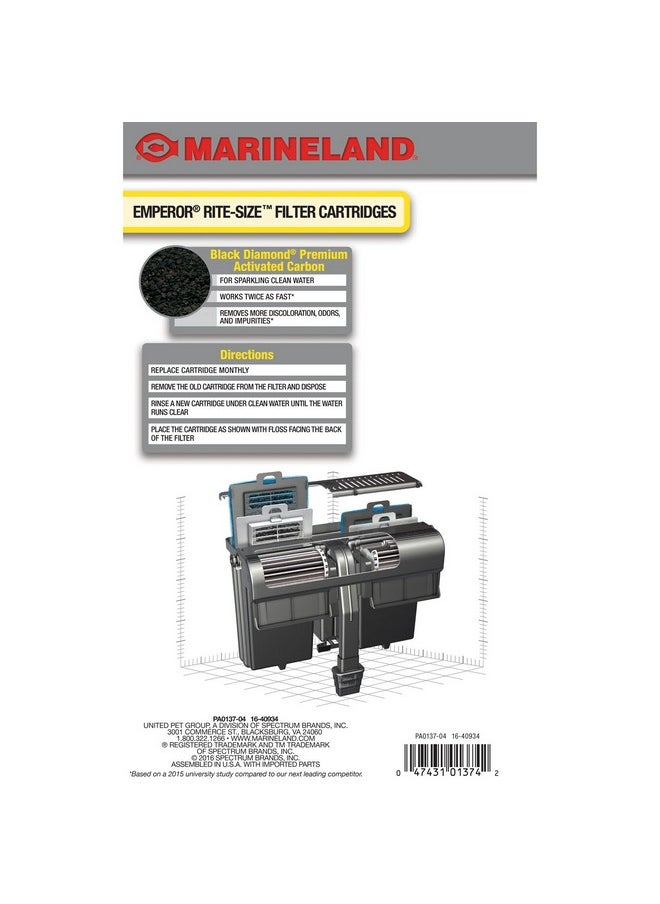 MarineLand - Emperor Power Filter Cartridge RiteSize E, 4 Count, Replacement Cartridge For Aquarium Filtration, E  Purple, 4 Count (Pack Of 1) - Image 1