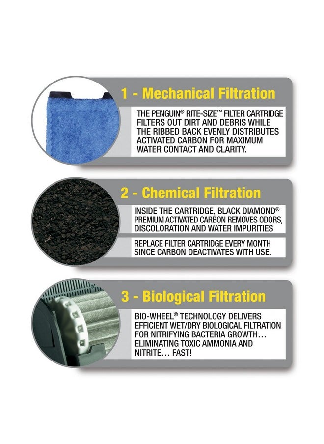 MarineLand - Emperor Power Filter Cartridge RiteSize E, 4 Count, Replacement Cartridge For Aquarium Filtration, E  Purple, 4 Count (Pack Of 1) - Image 1