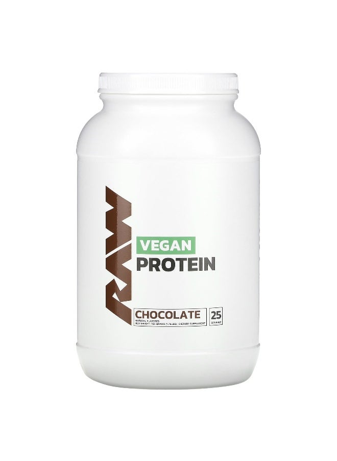 Raw Nutrition Raw Nutrition, Vegan Protein, Chocolate, 1.75 lbs (795 g)  - Image 1