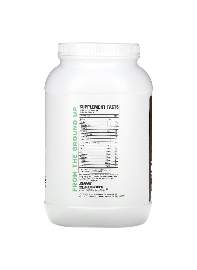 Raw Nutrition Raw Nutrition, Vegan Protein, Chocolate, 1.75 lbs (795 g)  - Image 2