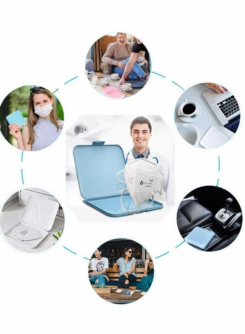 Y&D 3 Mask Case Portable No Touch Storage Box for Recyclable Dust Blue Pink White Dustproof Face Shield box - Image 5