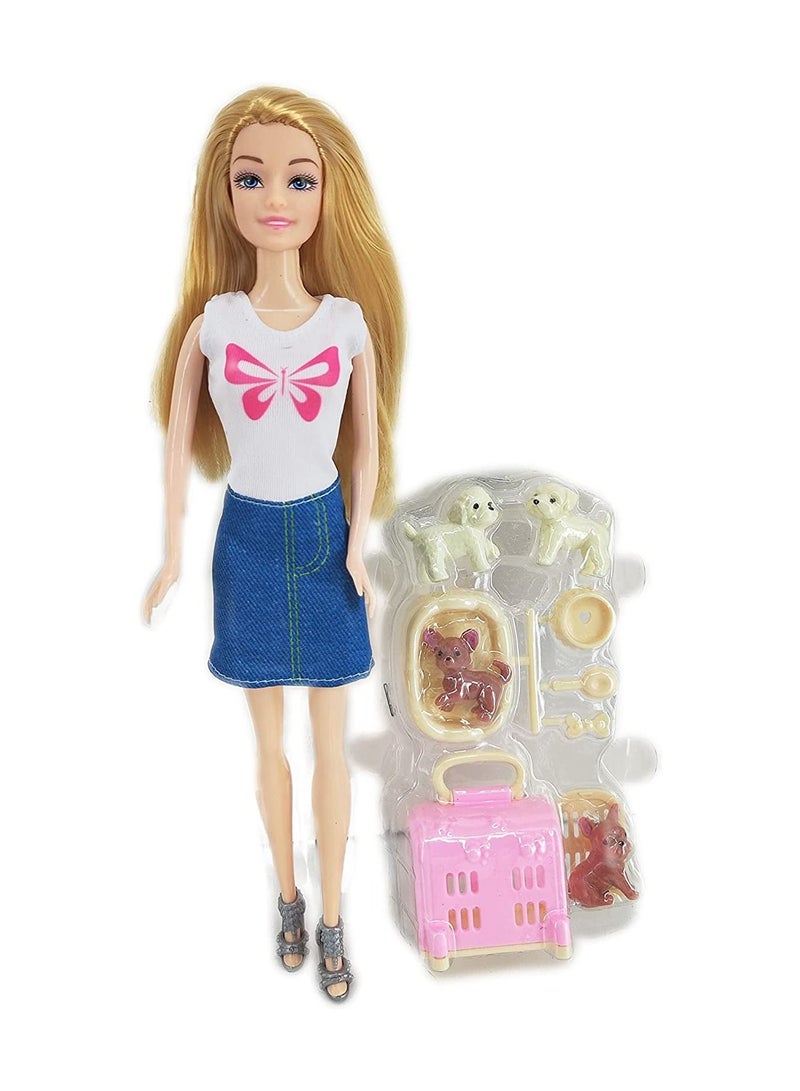 Elissa 11.5  Blond Doll with Playset - Dog Kennel 3 - Image 2