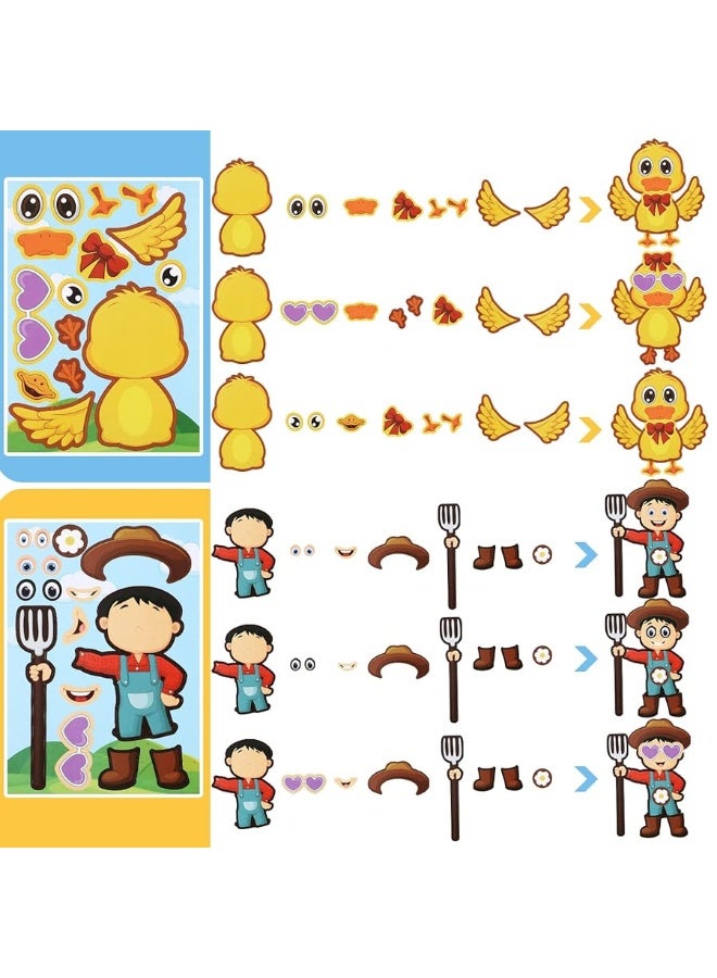 Tudomro Farm Animal Stickers, 100 Pcs Plastic Sheet Decals, Cartoon Style Barnyard Birthday Party Favors Supplies for Kids DIY Art and Craft Projects, Class Rewards - Image 5