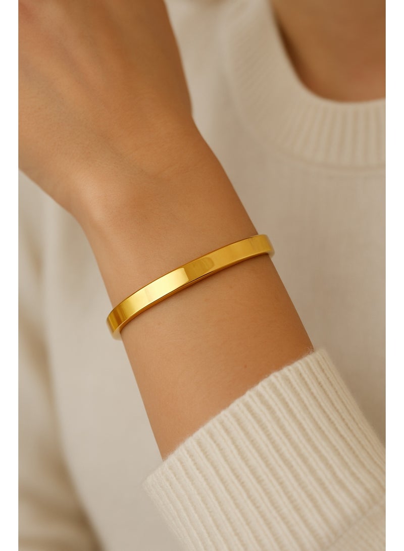 AMETOER Stainless Steel Round Buckle Bracelet | High-End Niche Design | 18K Gold Plated Polished Fashion Jewelry - Image 2
