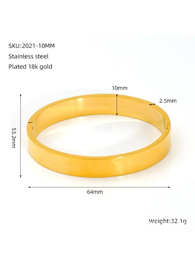 AMETOER Stainless Steel Round Buckle Bracelet | High-End Niche Design | 18K Gold Plated Polished Fashion Jewelry - Image 5