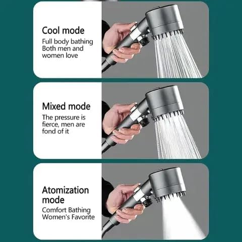PJET Tubro Shower Filter for Hard Water for Hair | 2-in-1 Black Handheld Shower Head for Bathroom with Filter | 3-Mode High Pressure Spray | Hard Water Softener Set with Pause Button - Image 5