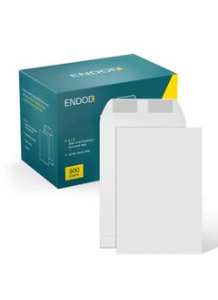 EnDoc 6X9 Mailing Envelopes 500 Pack Open End Envelopes Bulk For Catalogs Presentations Newsletters Plain Envelopes 6X9 With Gummed Seal Bright White 28Lb Heavyweight Paper  - Image 1