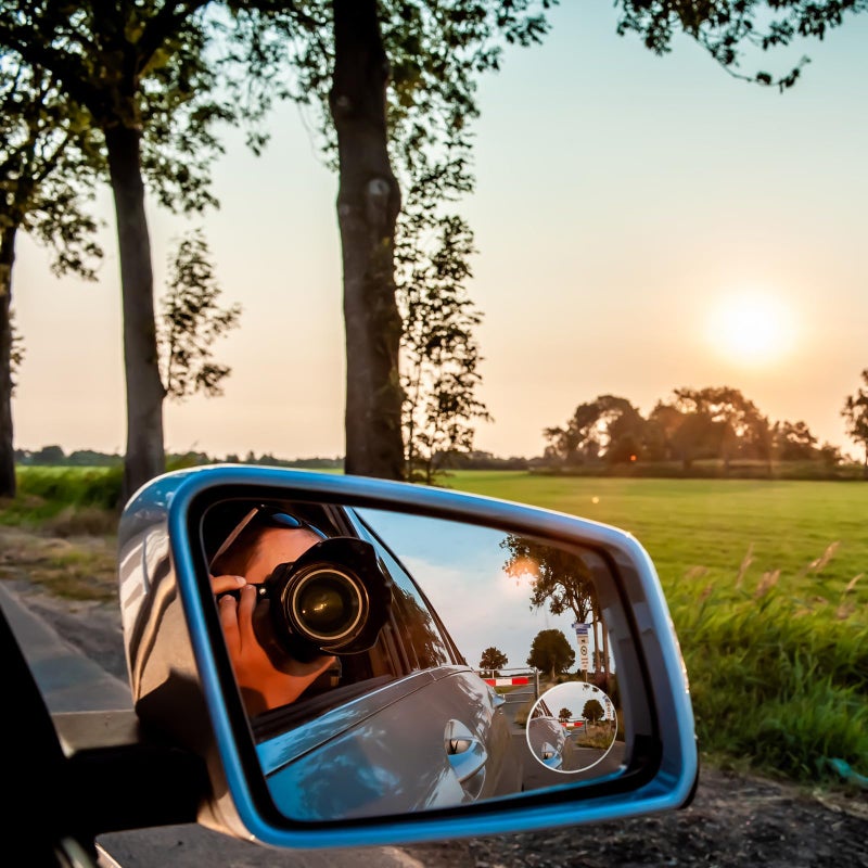 Frameless 360 Rotatable Auxiliary Blind Spot Mirrors 2 Pack with Adhesive for Car Driving Safety - Image 4