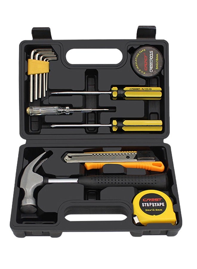 Crest 12-Piece Portable Tool Kit Household Hand Toolbox General Repair Set - Image 1