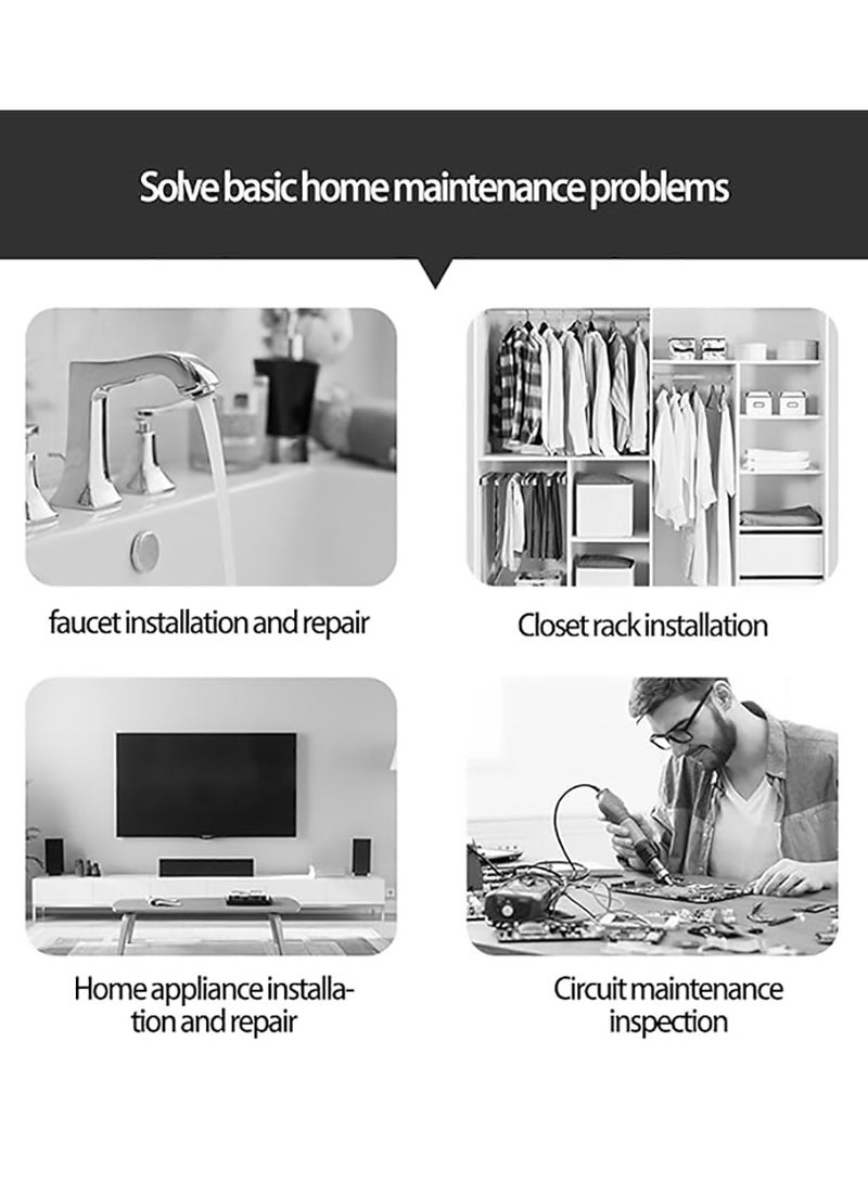 Crest 12-Piece Portable Tool Kit Household Hand Toolbox General Repair Set - Image 3