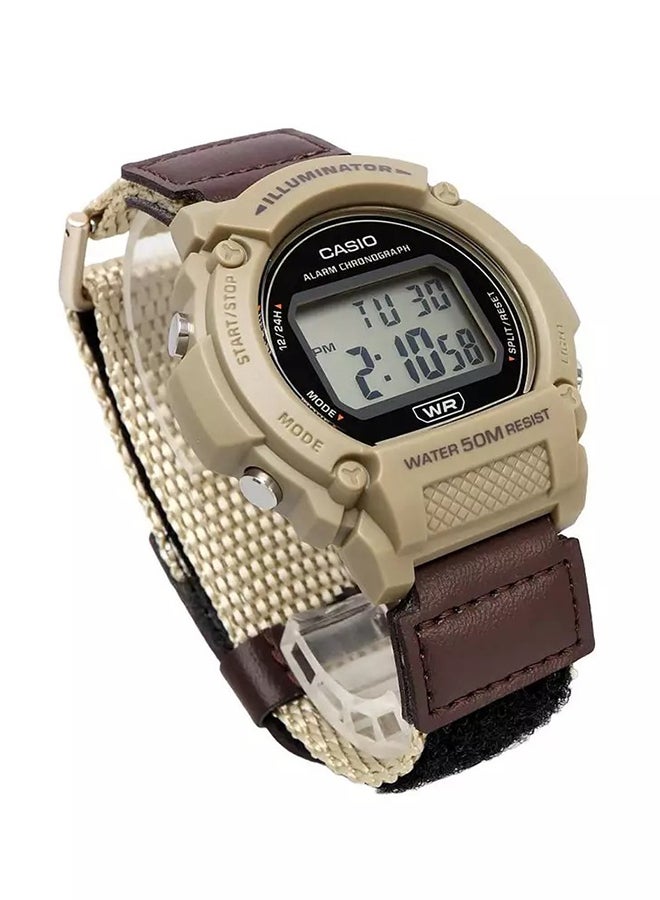CASIO Men's Analog Watch Brown Cloth Strap W-219Hb-5Avdf  - Image 2