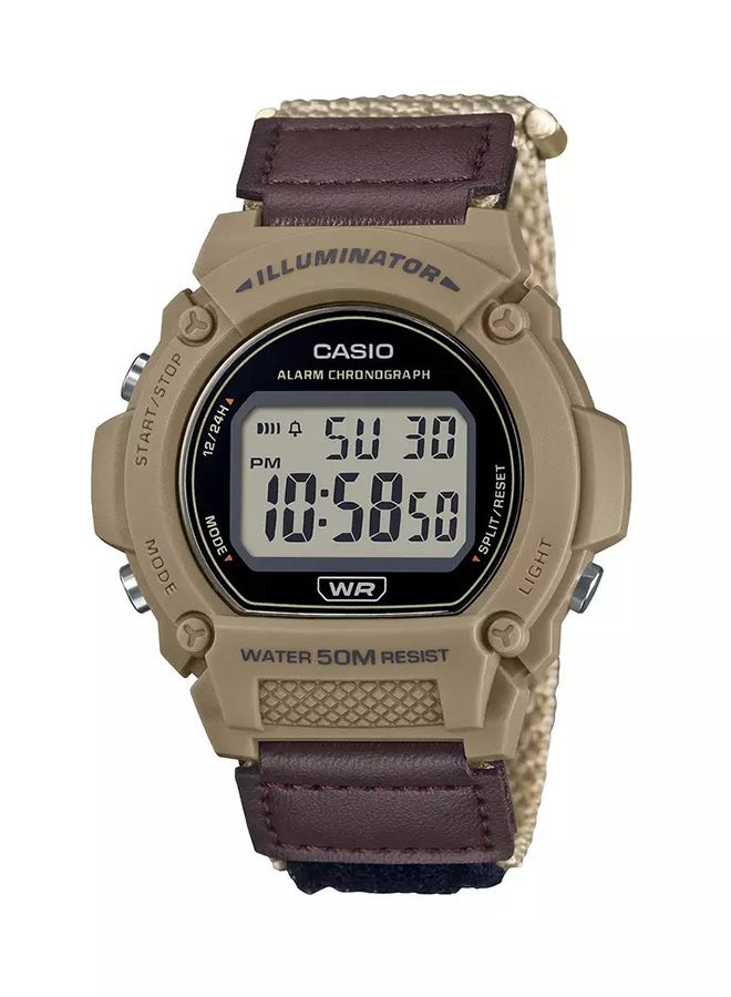 CASIO Men's Analog Watch Brown Cloth Strap W-219Hb-5Avdf  - Image 1