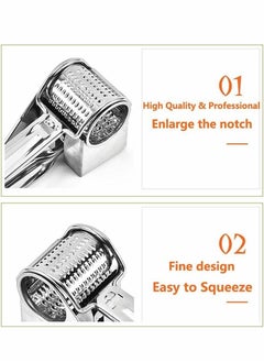 Excefore Rotary Cheese Grater, Stainless Steel Rotary Cheese Grater,Handheld Rotary Grater Handheld Rotating Cheese Grater, for Grating Hard Cheese Chocolate Nuts Kitchen Tool with 4 Stainless Drum, Set of 5  - Image 4