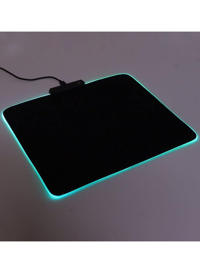 GGOOT RGB Gaming Mouse Pad, RGB Gaming Mouse Mat Pad Waterproof Office Desktop Mat 12 Lighting Effects USB Wired LED Mat for PC, Laptop, Desk (300x250x4mm/11.8x9.8x0.2in) - Image 1