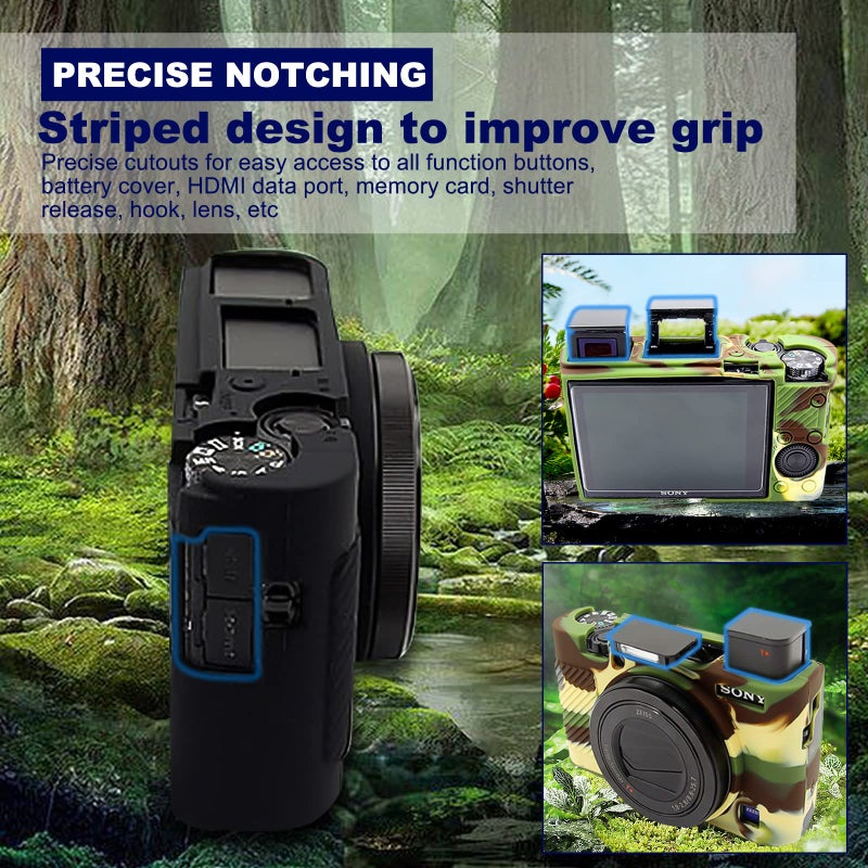 Easy Hood حافظة إيزي هود RX100 VII، غطاء واقي ناعم من السيليكون لحماية كاميرا سوني DSC-RX100 III RX100 V RX100 IV RX100 VII الرقمية (أسود) - Image 5