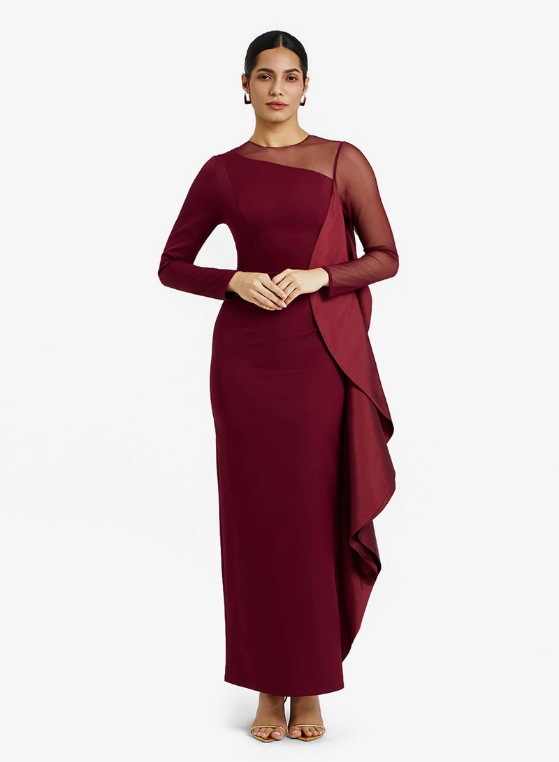 CHASE Crew Neck Ruffled Maxi Dress - Image 1
