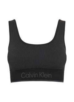 CALVIN KLEIN Women's Medium Impact Sports Bra - Polyamide, Black  - Image 1