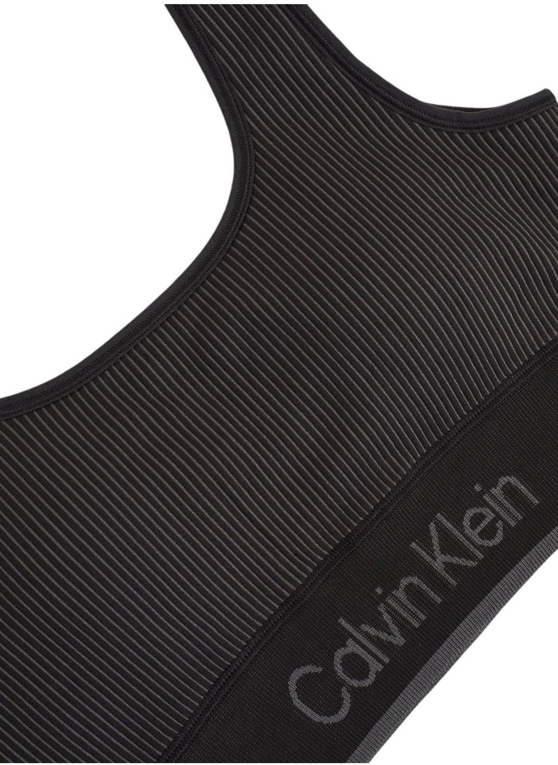 CALVIN KLEIN Women's Medium Impact Sports Bra - Polyamide, Black  - Image 3